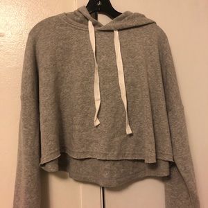 Grey cropped hoodie